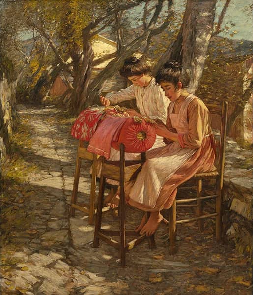 Making Ligurian Lace c1905 | Oil Painting Reproduction