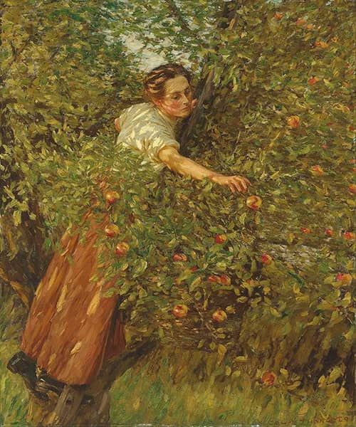 Sussex Apples by Henry Herbert la Thangue | Oil Painting Reproduction