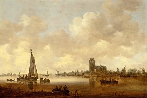 View of Dordrecht 1645 by Jan van Goyen | Oil Painting Reproduction