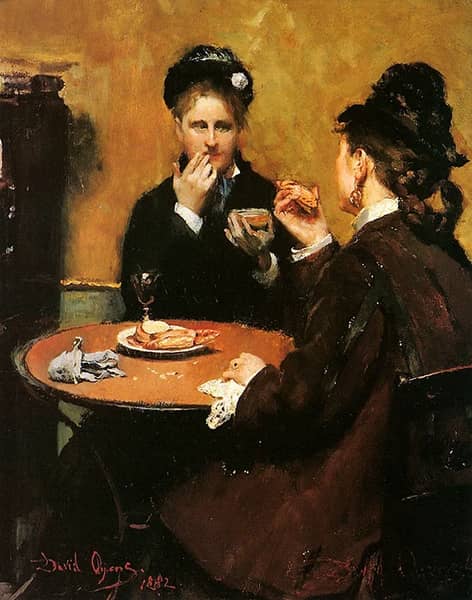 In the Restaurant 1882 by David Oyens | Oil Painting Reproduction