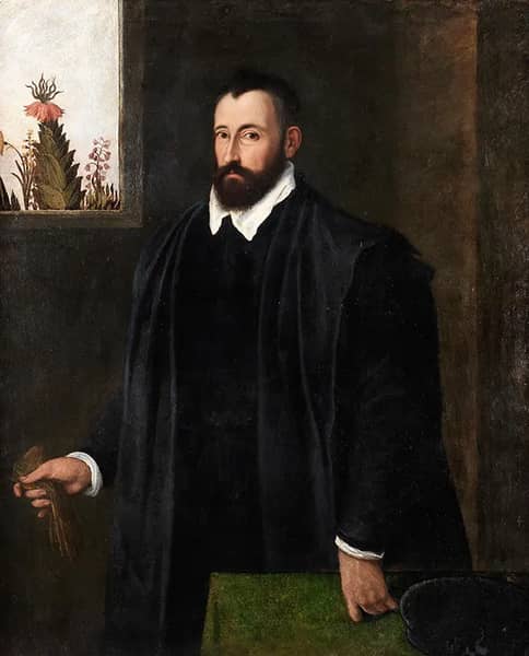 Portrait Eines Botanikers by Lambert Sustris | Oil Painting Reproduction