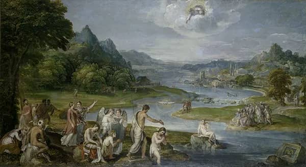 The Baptism of Christ by Lambert Sustris | Oil Painting Reproduction