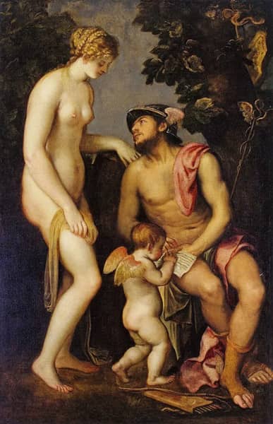The Education Cupid c1540 by Lambert Sustris | Oil Painting Reproduction
