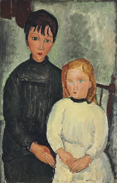 Two Girls 1918 by Amedeo Modigliani | Oil Painting Reproduction