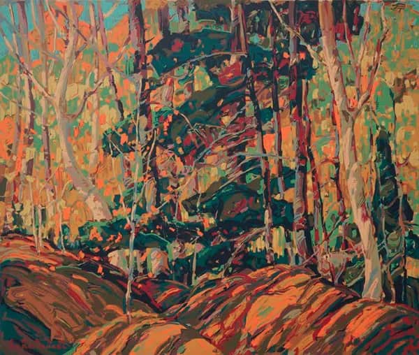 Autumn Wood Interior by Franklin Carmichael | Oil Painting Reproduction