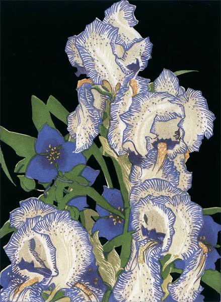 Pencilled Irises Notecard | Oil Painting Reproduction