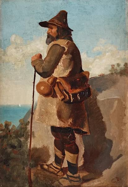 Man on a Cliff by Gunnar Berndtson | Oil Painting Reproduction