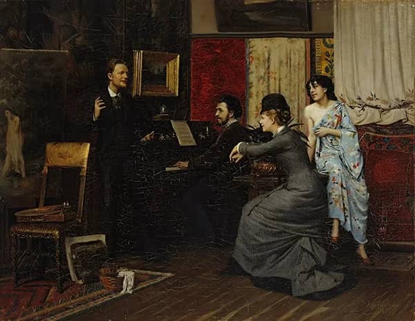 Music in the Studio 1878 by Gunnar Berndtson | Oil Painting Reproduction