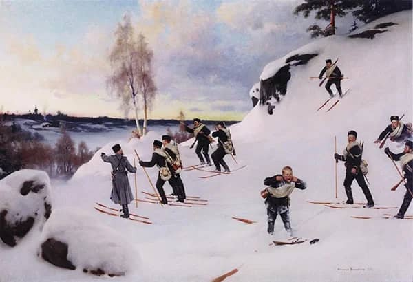 Ski Patrol 1891 by Gunnar Berndtson | Oil Painting Reproduction