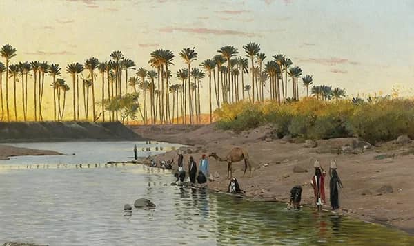By The Riverside by Wilhelm Kuhnert | Oil Painting Reproduction