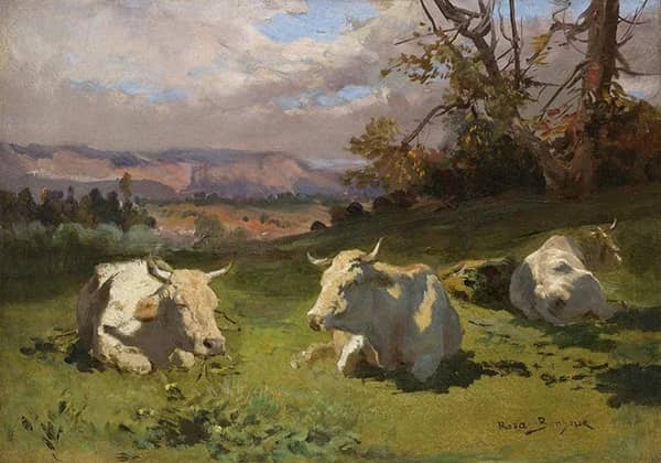 Cows Resting by Rosa Bonheur | Oil Painting Reproduction