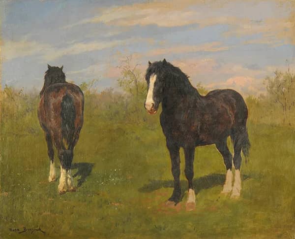 Horses Grazing by Rosa Bonheur | Oil Painting Reproduction