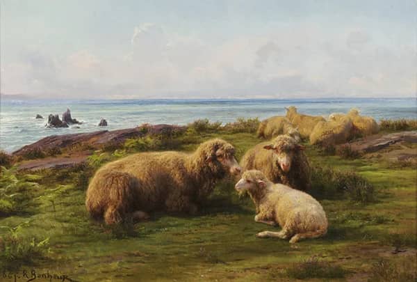 Sheep by the Sea 1865 by Rosa Bonheur | Oil Painting Reproduction