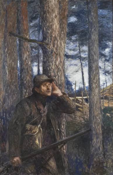 A Poacher 1894 by Bruno Liljefors | Oil Painting Reproduction