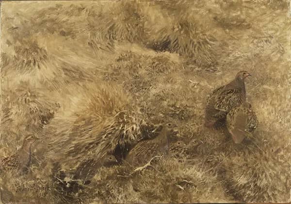 Autumn Landscape with Partridges 1913 | Oil Painting Reproduction