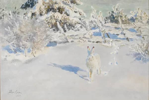 Hare 1937 by Bruno Liljefors | Oil Painting Reproduction