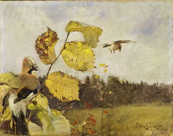 Jays 1886 by Bruno Liljefors | Oil Painting Reproduction