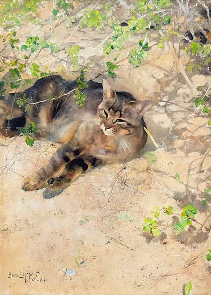 Sleeping Jeppe 1886 by Bruno Liljefors | Oil Painting Reproduction