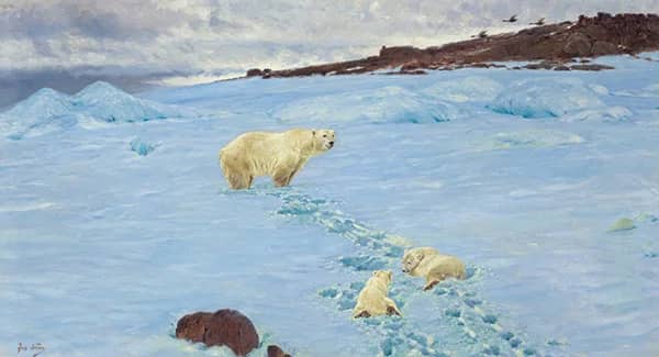 Snow Play by Richard Friese | Oil Painting Reproduction
