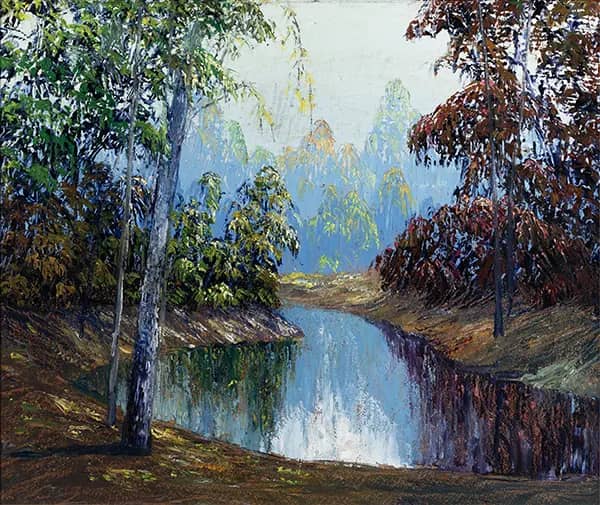 A Woodland Stream by John Wesley Hardrick | Oil Painting Reproduction