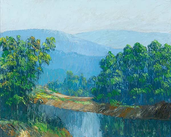 River Landscape by John Wesley Hardrick | Oil Painting Reproduction