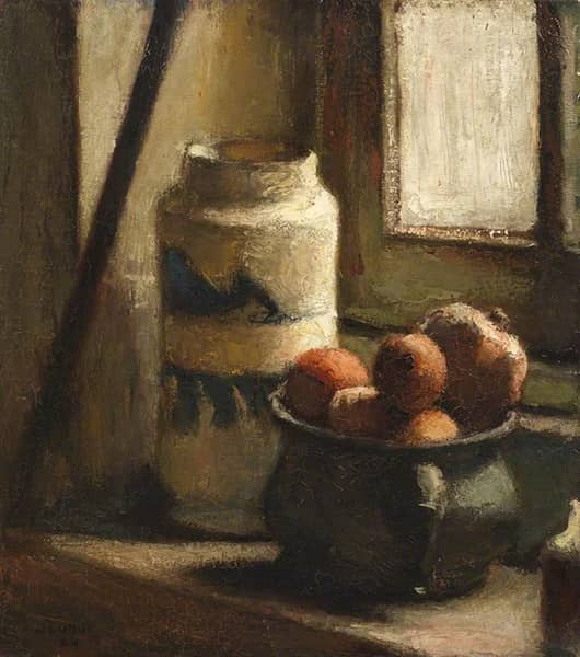 Still Life with Bowl of Fruit by a Window 1924 | Oil Painting Reproduction