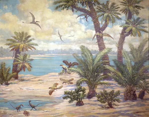 Archaeopteryx Compsognathus and Rhamphorhynchus | Oil Painting Reproduction