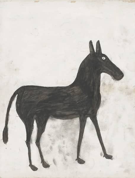 Black Horse by Bill Traylor | Oil Painting Reproduction