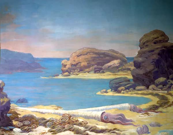 Beached Nautiloida by Charles R Knight | Oil Painting Reproduction