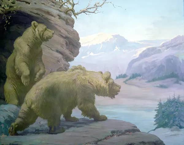 Cave Bears from the Pleistocene | Oil Painting Reproduction