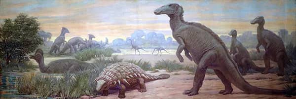 Corythosaurus Parasaurolophus Palaeoscincus Struthiomimus and Edmontosaurus | Oil Painting Reproduction