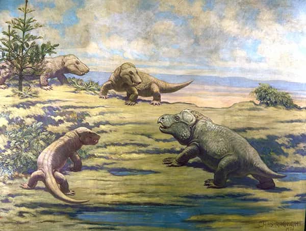 Cynognathus and Kanneyeria from the Triassic | Oil Painting Reproduction