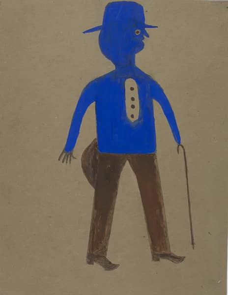 Man in Blue and Brown by Bill Traylor | Oil Painting Reproduction