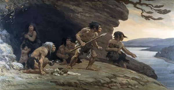 Neanderthal Flintworkers 1920 | Oil Painting Reproduction