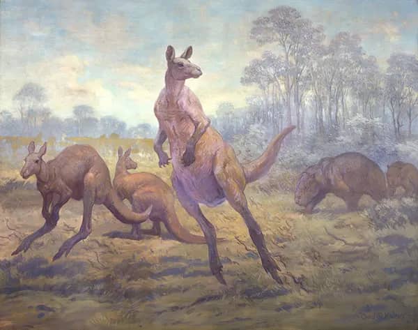 Palorchestes and Diprotodon | Oil Painting Reproduction