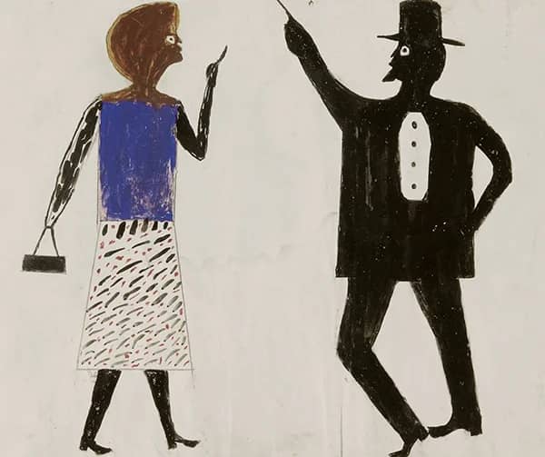 Man Woman by Bill Traylor | Oil Painting Reproduction
