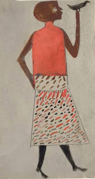 Woman with Bird 1940 by Bill Traylor | Oil Painting Reproduction