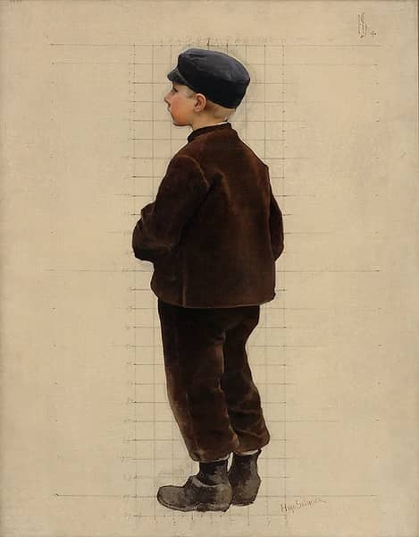A Boy in a Brown Suit by Hugo Salmson | Oil Painting Reproduction