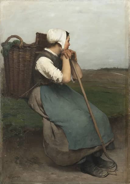 French Peasant Girl by Hugo Salmson | Oil Painting Reproduction