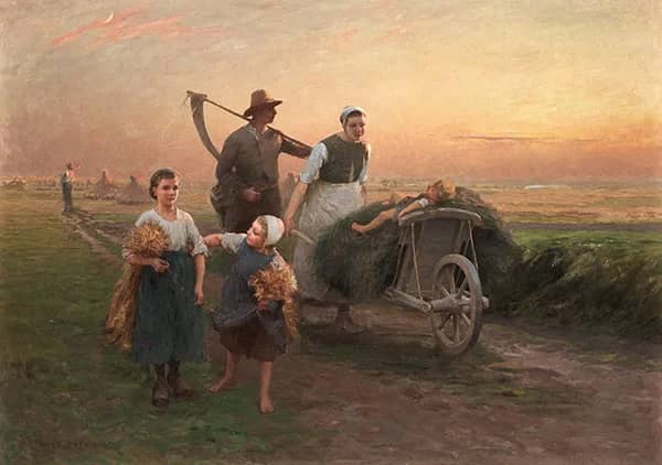 Returning Home from the Fields by Hugo Salmson | Oil Painting Reproduction