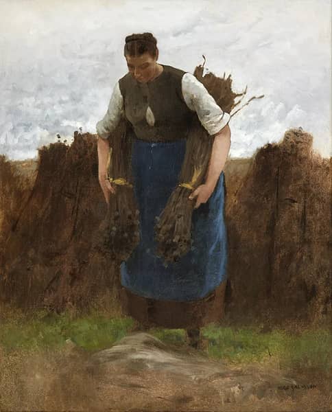 Woman Gathering Poppies by Hugo Salmson | Oil Painting Reproduction