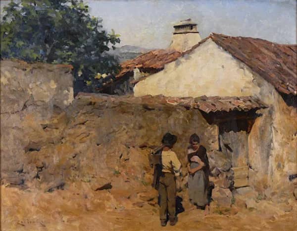 Countryside Landscape with Figures | Oil Painting Reproduction