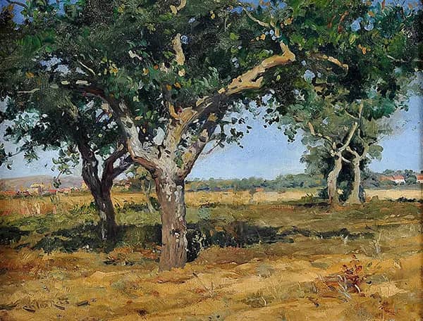 Landscape in Lousa by Carlos Reis | Oil Painting Reproduction
