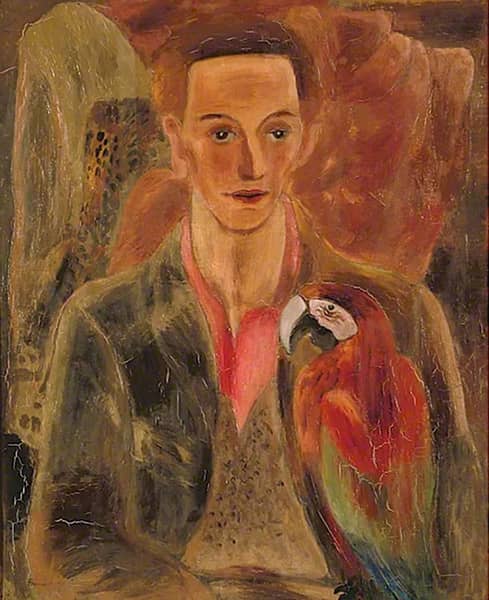 Cedric Morris Man with Macaw 1930 | Oil Painting Reproduction