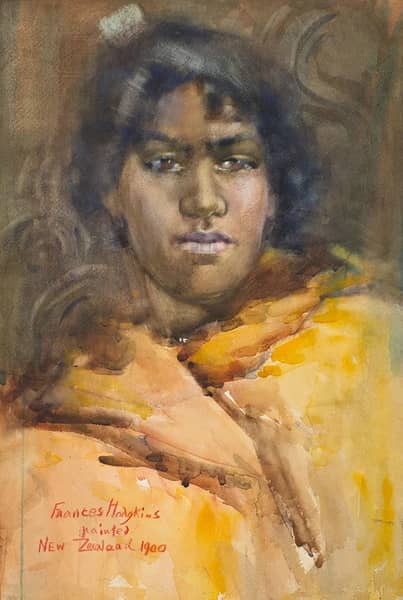 Head of a Maori Girl 1900 by Frances Hodgkins | Oil Painting Reproduction