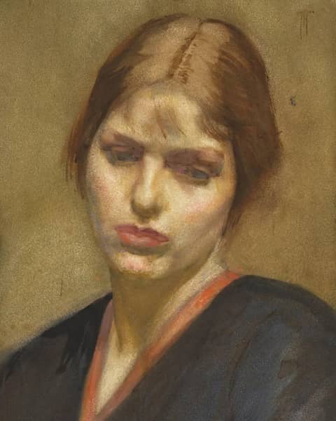 Portrait of a Girl c1900 by Frances Hodgkins | Oil Painting Reproduction