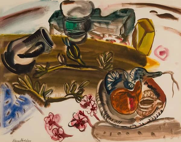 Pottery and Gourds Ibiza by Frances Hodgkins | Oil Painting Reproduction