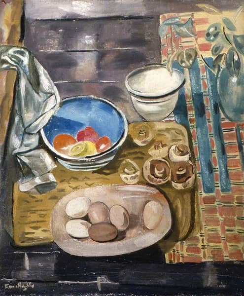 Still Life Eggs Tomatoes and Mushrooms | Oil Painting Reproduction