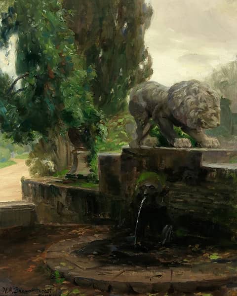 A Fountain in Rome 1922 | Oil Painting Reproduction