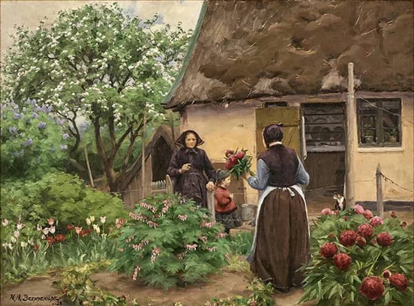 A visit 1925 by Hans Andersen Brendekilde | Oil Painting Reproduction